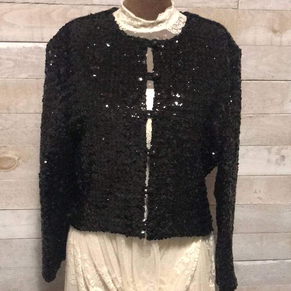 Mannequin 1980s fully sequins button jacket